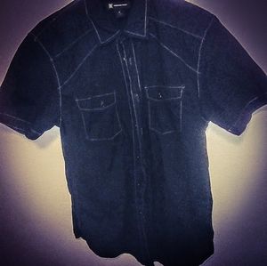Black short sleeve INC casual button up shirt